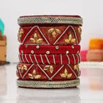 Maroon With Golden Accents Bridal Bangles