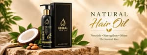 Al Jannat Natural Herbal Hair Oil bottle with 13 herbal ingredients