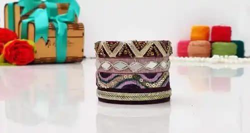 Purple Artistry Handwork Bangles
