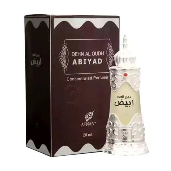 Afnan Dehn Al Oudh Abiyad Attar 20ml perfume oil bottle