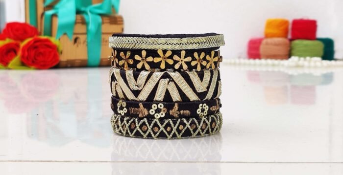 Black And Gold Elegance Bangles - Image 2