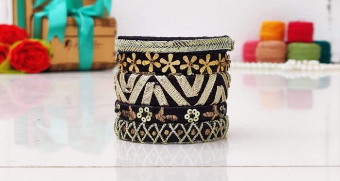 Black And Gold Elegance Bangles - Image 3