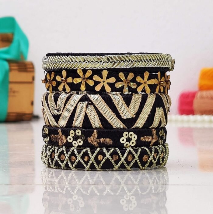 Black And Gold Elegance Bangles - Image 4