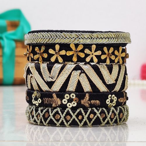 Black And Gold Elegance Bangles