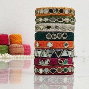 Maroon With Golden Accents Bridal Bangles