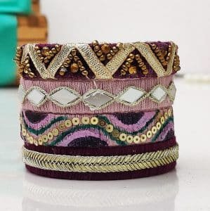 Purple Artistry Handwork Bangles