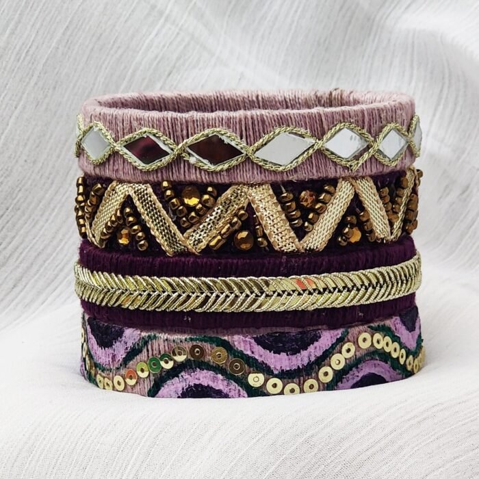 Purple Artistry Handwork Bangles - Image 4