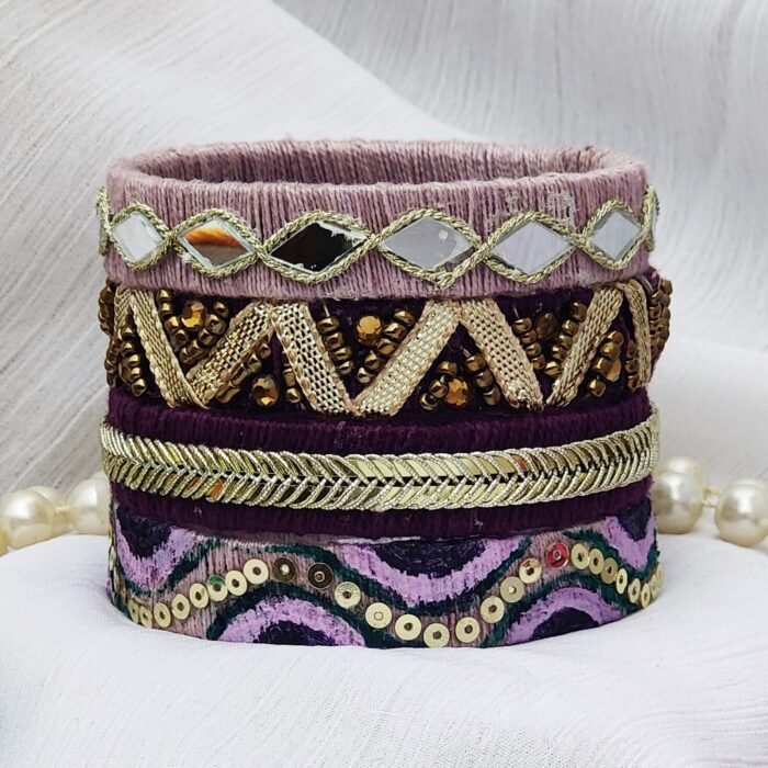 Purple Artistry Handwork Bangles - Image 5