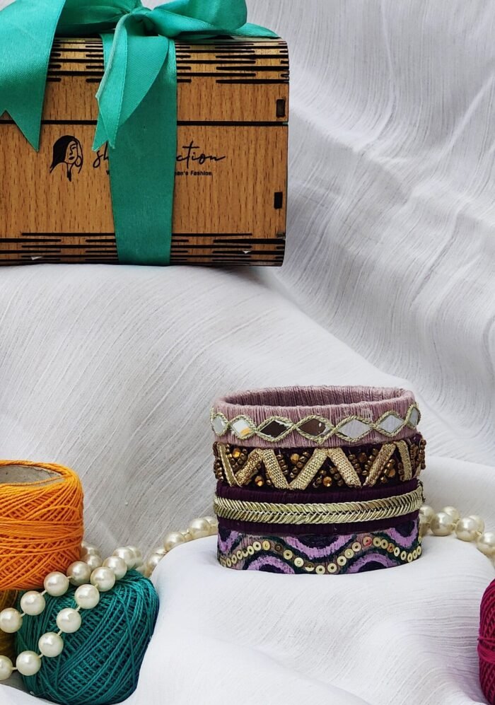 Purple Artistry Handwork Bangles - Image 7