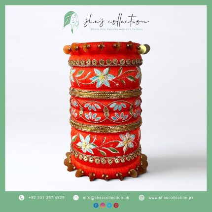 Scarlet bangles with golden Accents