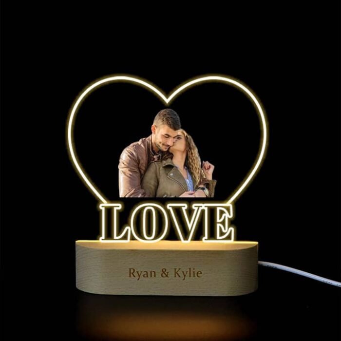 Personalized 3D Illusion Heart-Shaped LED Lamp - Image 2