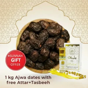 Jumbo Ajwa Khajoor 1KG | Sunnah Gift Pack with Free Attar & Tasbeeh