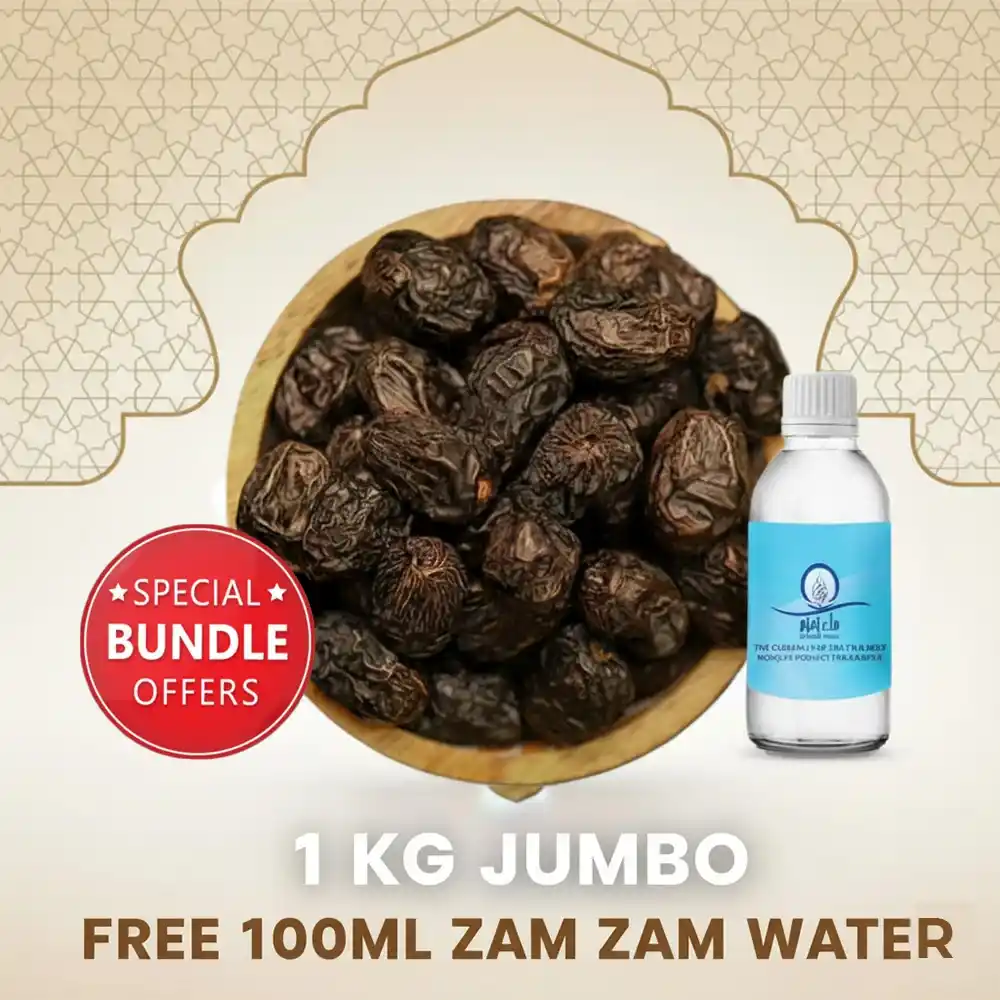 1KG Jumbo Ajwa Dates with Free Zamzam Water Offer