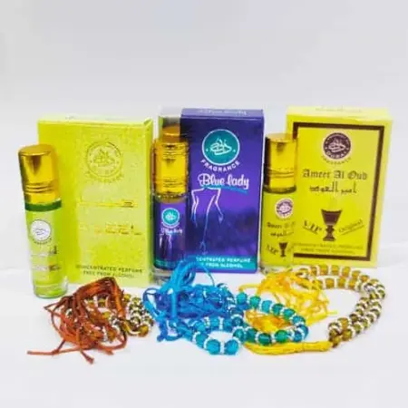 Buy 3 Attar 6ml get 1 free Attar and Tasbeeh offer set