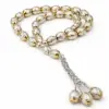 White & Gold Tasbeeh 33 Beads – Fancy Islamic Gift in Pakistan