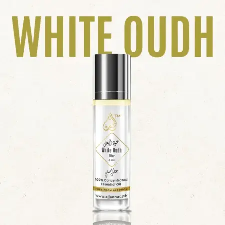 White oudh Attar 6ml perfume oil bottle