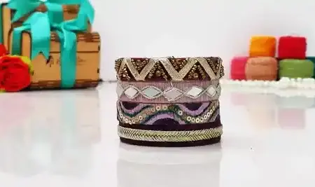 Purple Artistry Handwork Bangles
